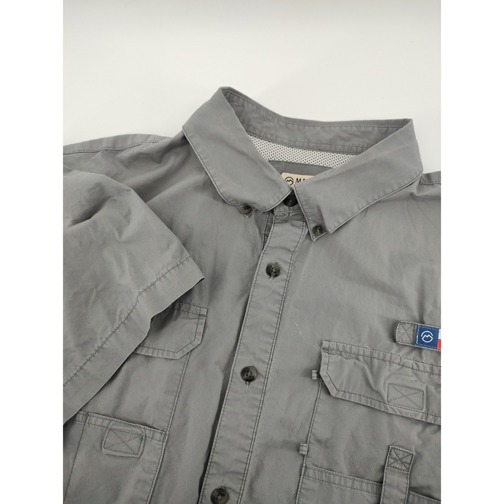 Magellan Fishing Shirt Men XL Grey Excellent Relaxed Fit Short Sleeve Ventilated